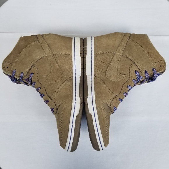 Nike Sky High Athleisure Streetwear Hidden Wedge Brown Suede Sneakers Size 8.5 - Picture 7 of 12